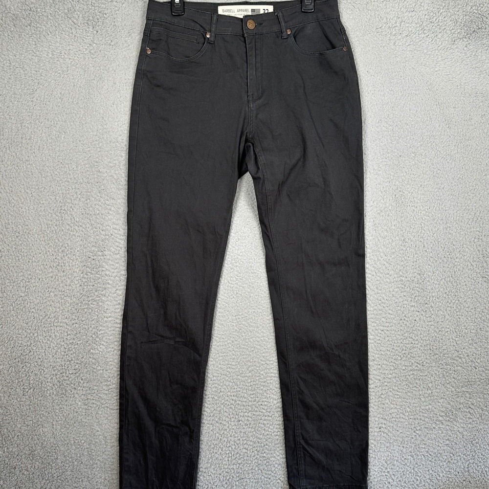 Barbell Apparel Pants Mens 32 Athetic Fit Black 5-Pocket Chino Flat Front Casual